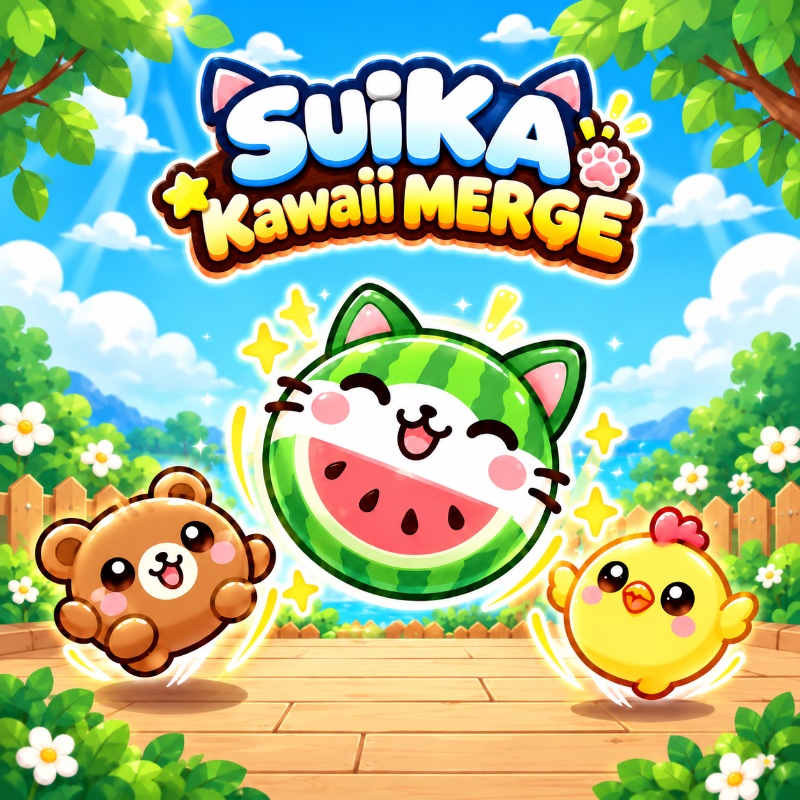 Suika Kawaii Cat Merge game