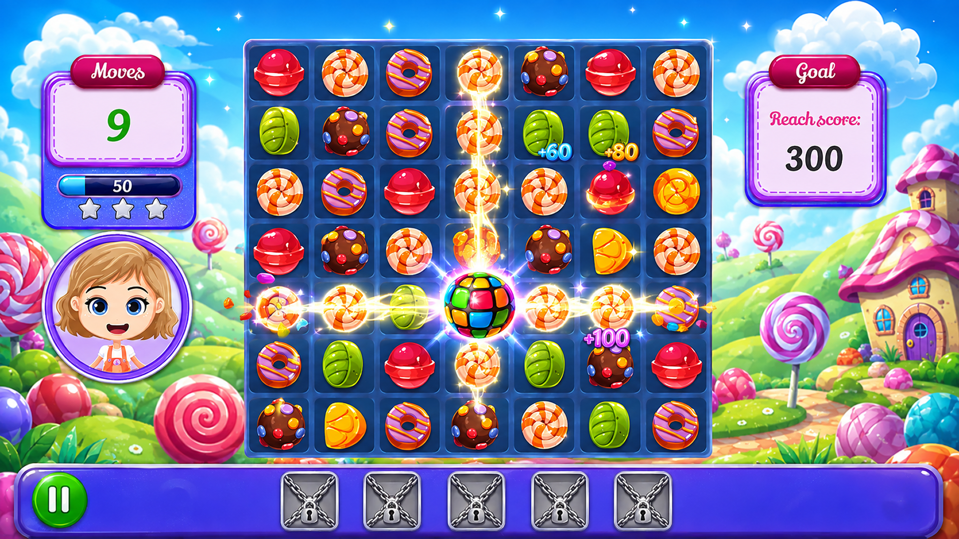 Sweet World Candy Match Game