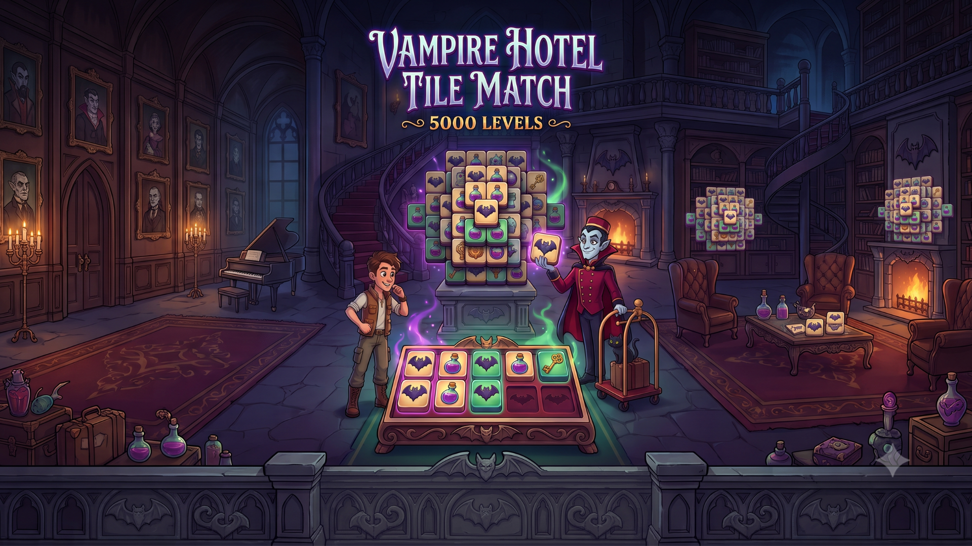 Imagen de portada de Vampire Hotel: Tile Match