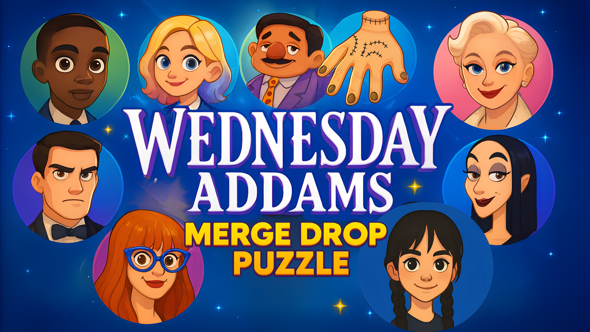 Wednesday Addams Merge Drop Puzzle game artwork
