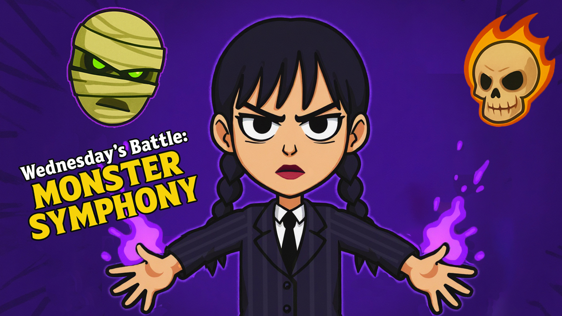 Arte da capa de Wednesday’s Battle: Monster Symphony