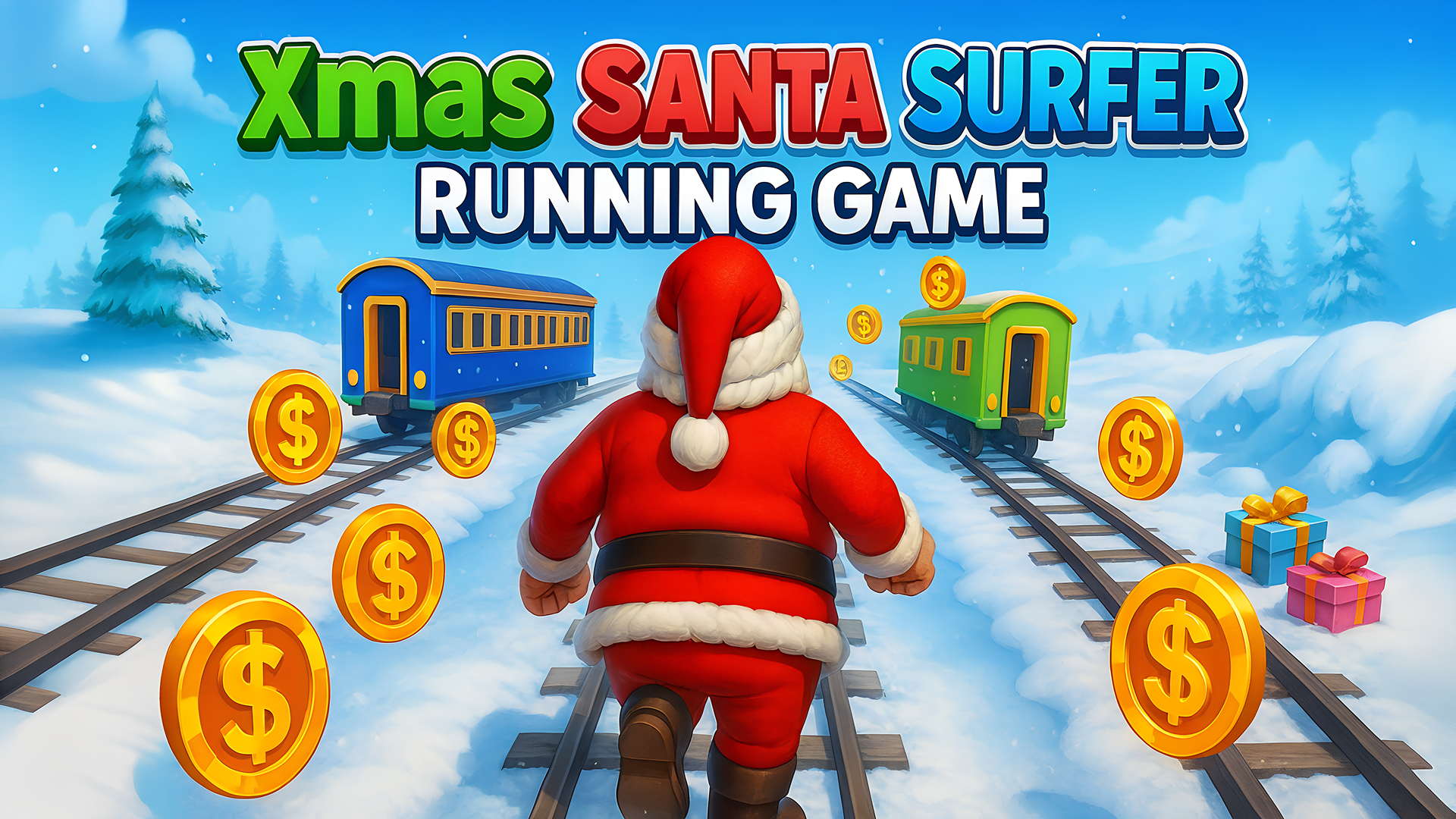 Imagen de portada de Xmas Santa Surfer Running Game