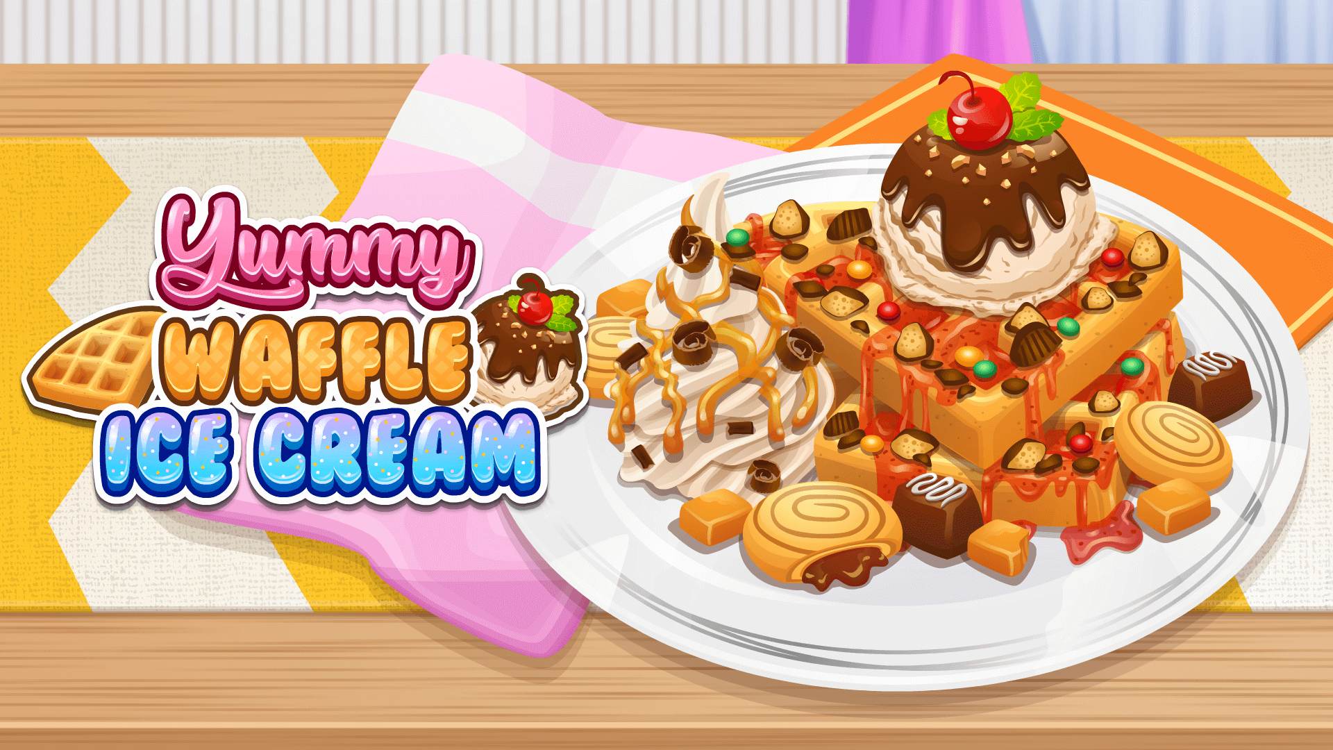 Yummy Waffle Ice Cream kapak resmi
