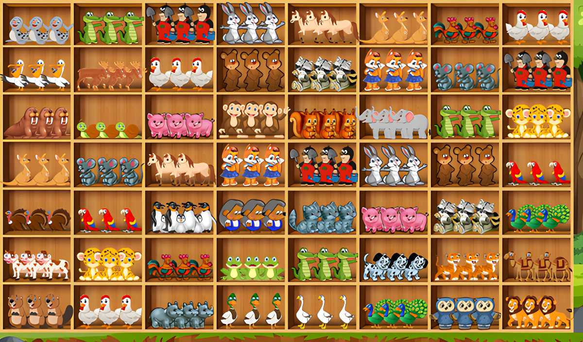Animals on the shelves