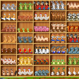 Animals on the shelves