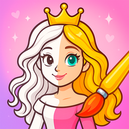 Coloring Book for Girls: Dolls and Princesses