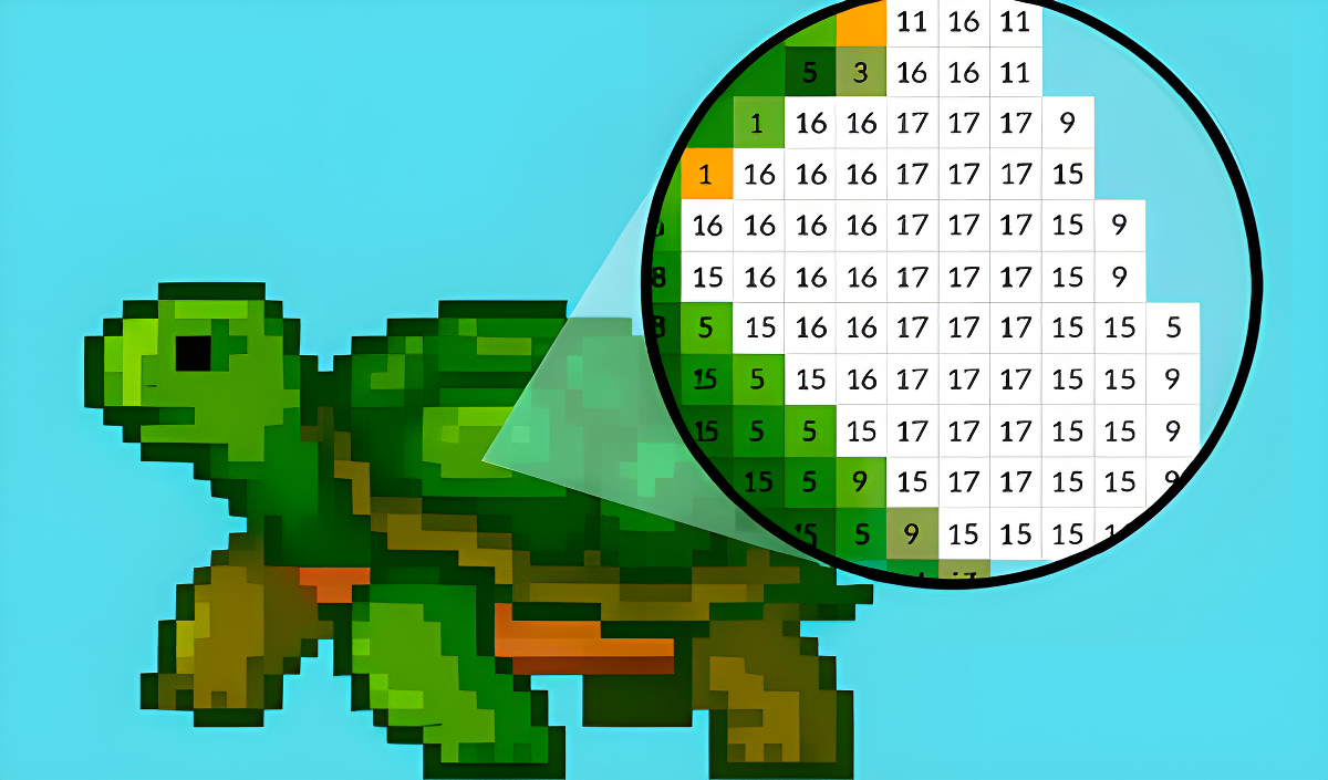 Arte da capa de Coloring by Numbers. Pixel House