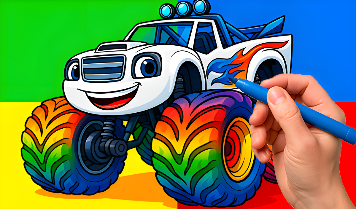 Imagen de portada de Coloring in the World of Monster Trucks