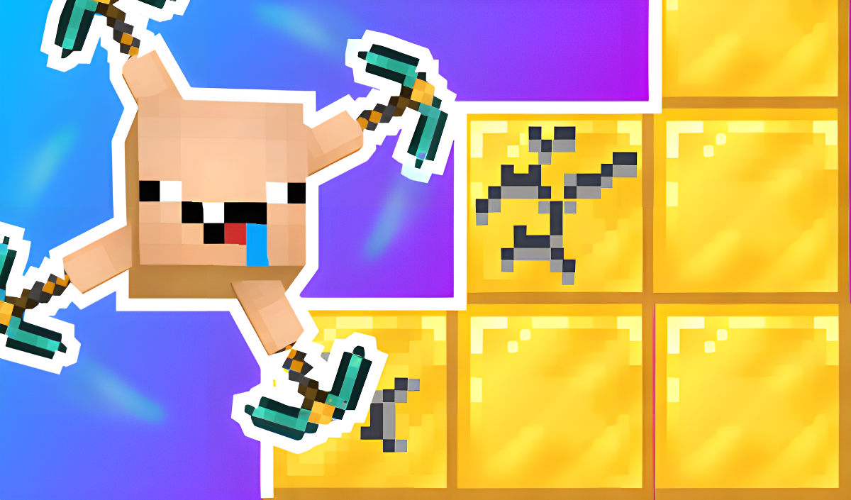 Craft a pickaxe and dig: Merge Noob
