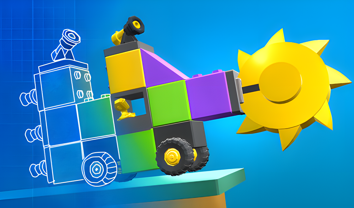 Crafting fighting car out of blocks cover art