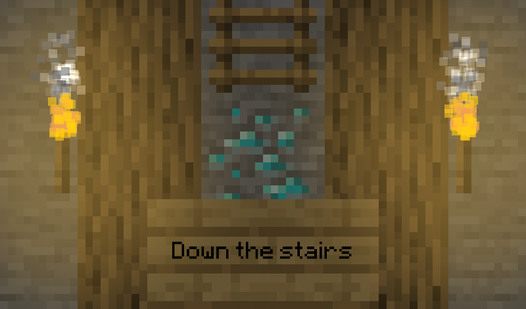 Down the stairs