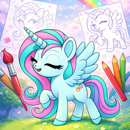 Draw a Pony: ASMR coloring book