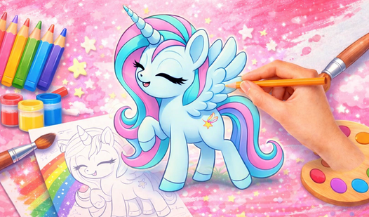 Draw a Pony: ASMR coloring book