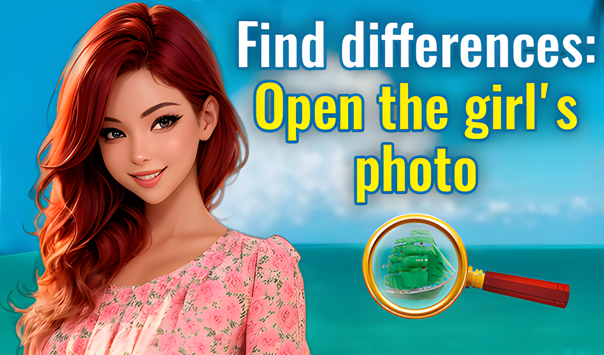 Find differences: Open the girl's photo