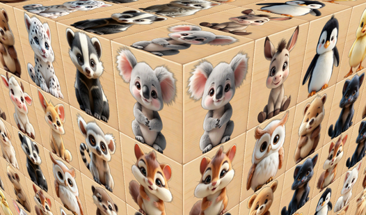Fluffy Mahjong 3D. Disassemble The Cube
