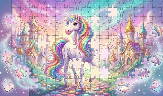Rainbow Unicorn: Magic Jigsaw Puzzles