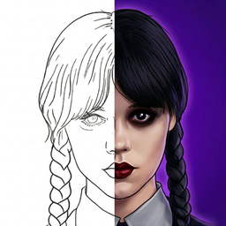 Wednesday Coloring Pages: Addams Coloring
