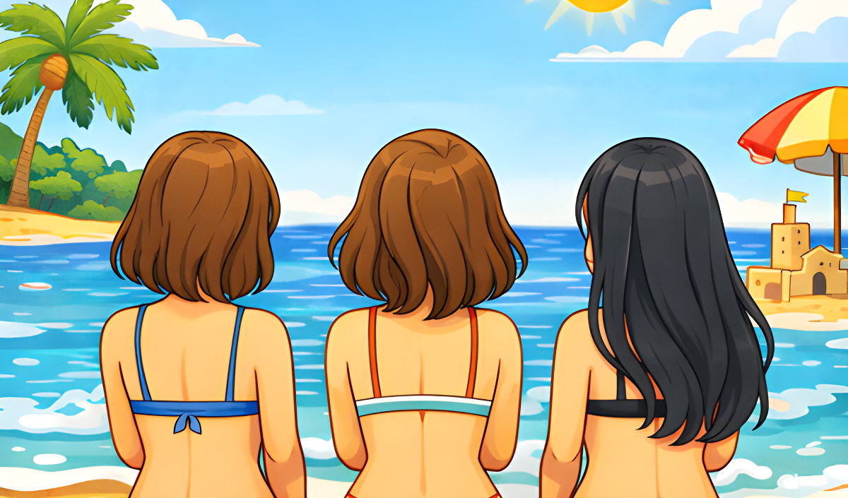 Girls on the beach cover art