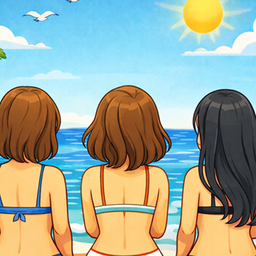 Girls on the beach
