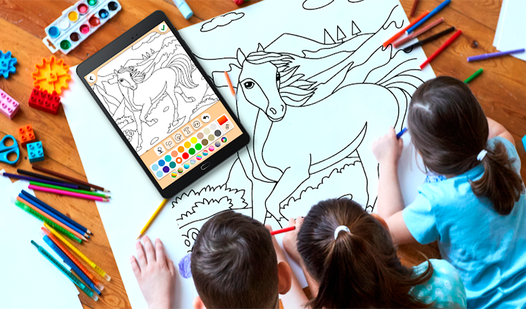 Horses: Coloring Book for Girls