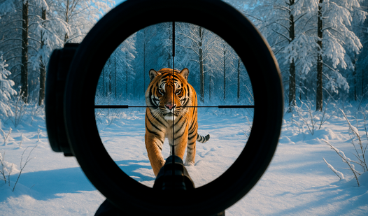 Hunter with rifle