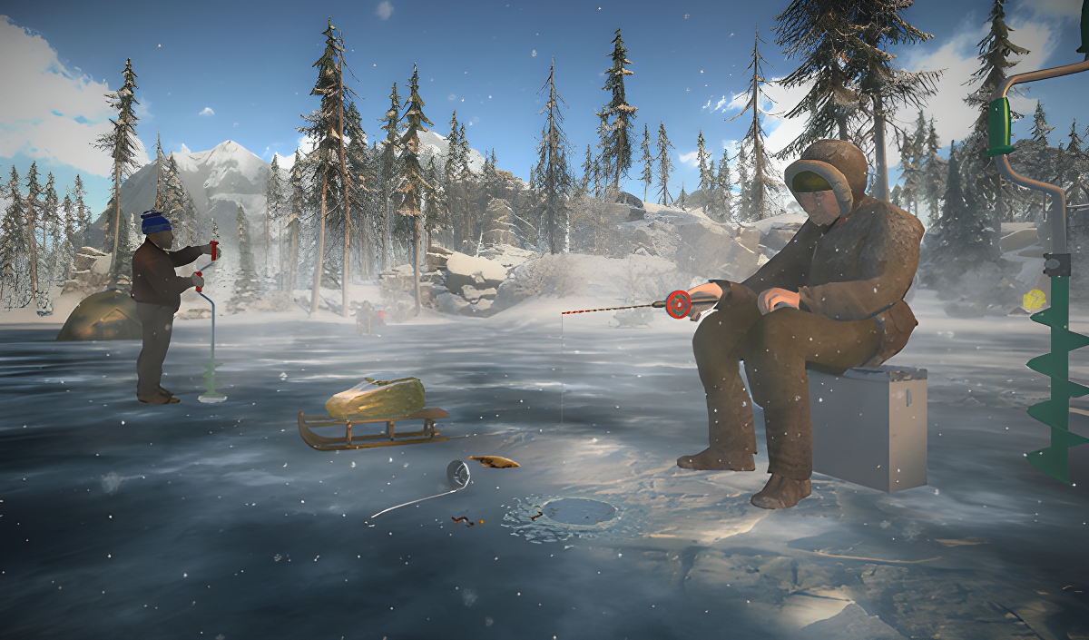 Visuel de Ice fishing. Fishing 3d