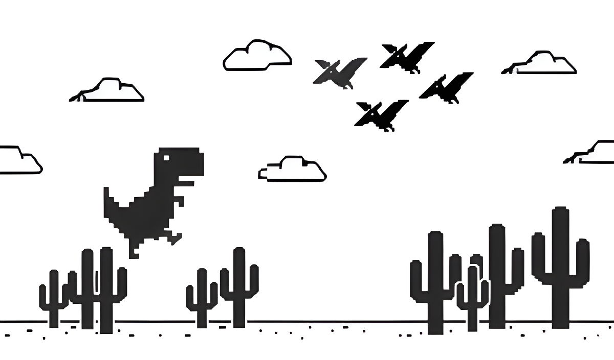 Copertina di Jumping Dinosaur - the legendary browser game!