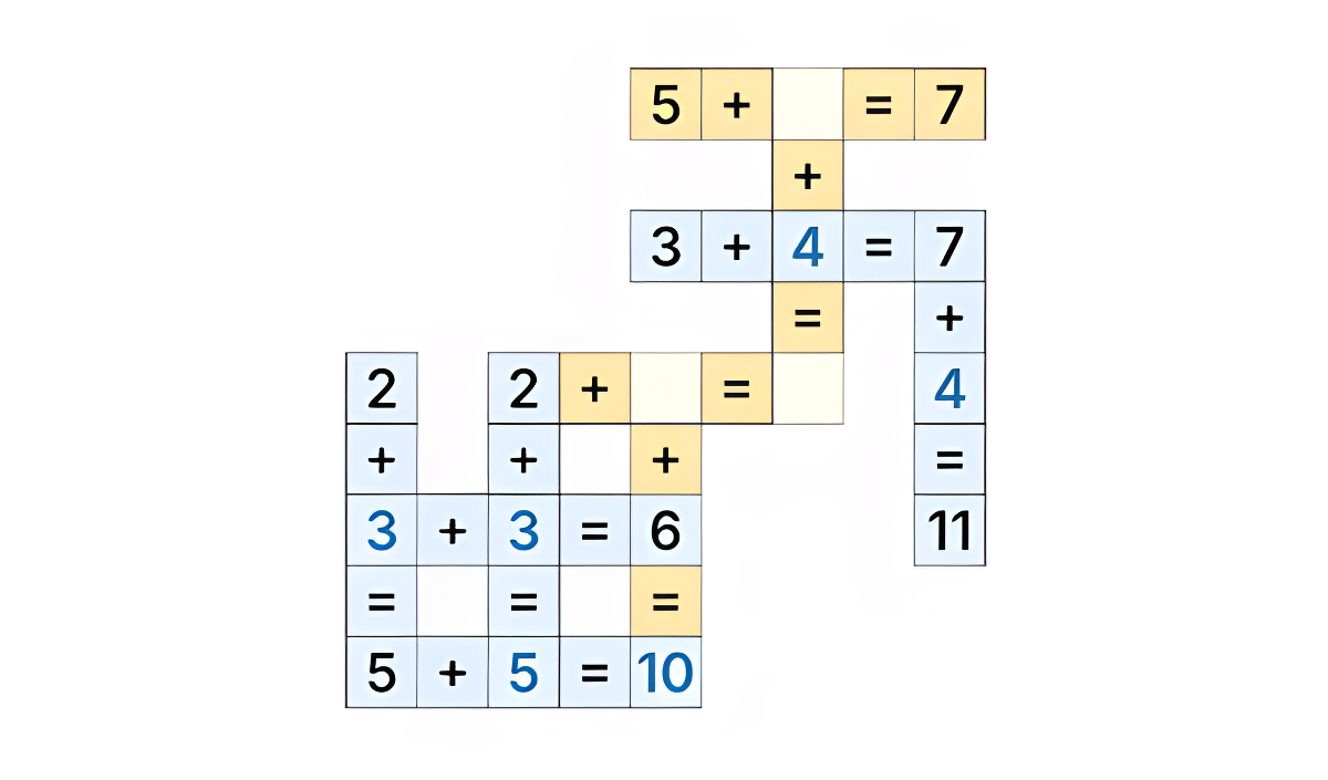 Math Crossword. Number Puzzle
