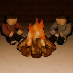 Night by bonfire