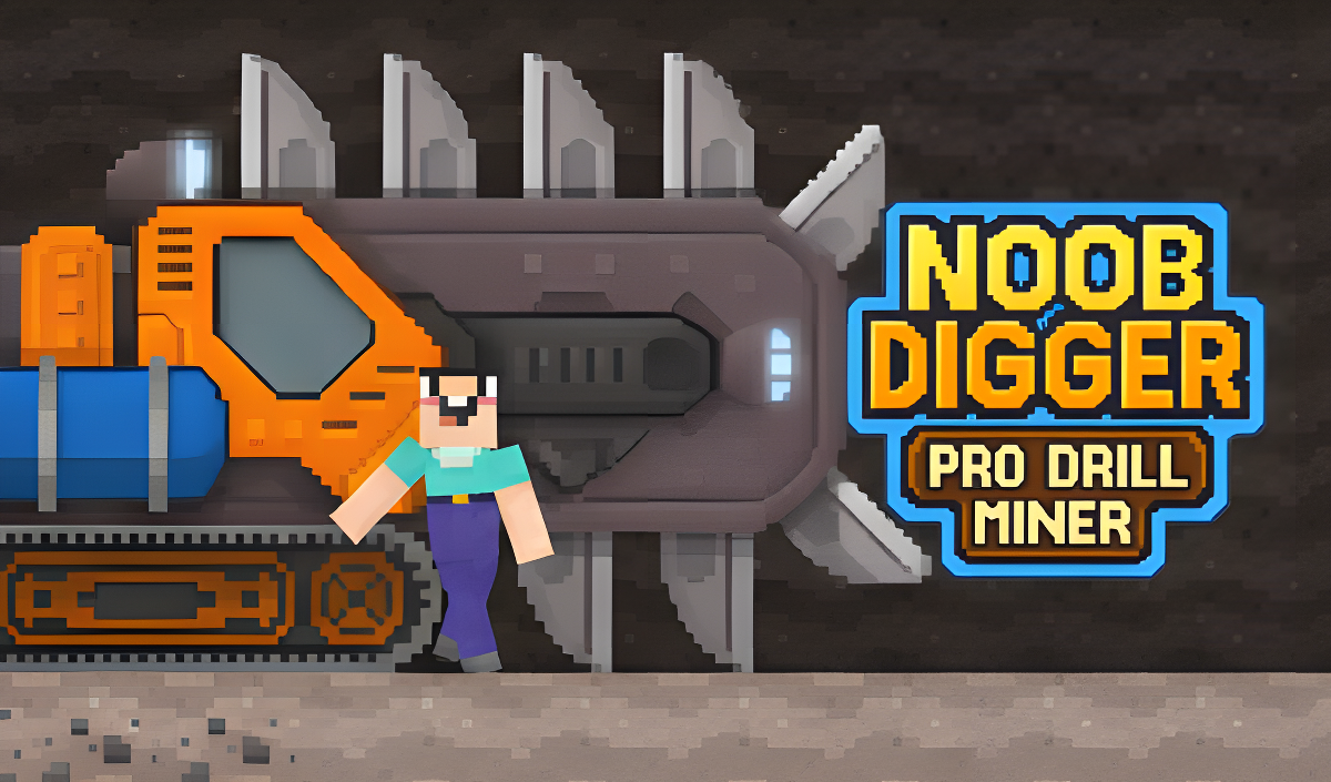 Arte da capa de Noob Digger. Pro Drill Miner