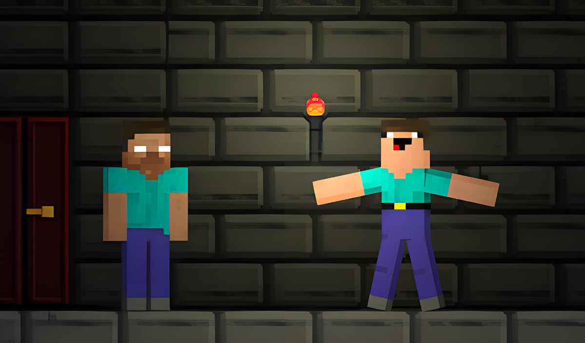 Noob hides from Herobrine cover art