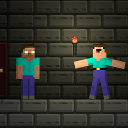 Noob hides from Herobrine