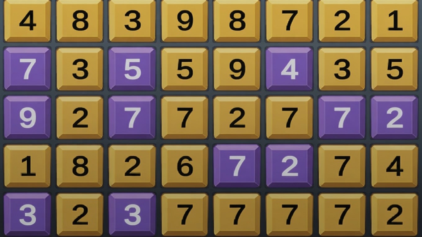 Numbers: matching combinations in a row