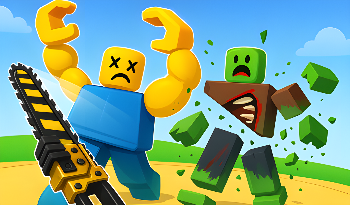 Imagen de portada de ¡Obby Sword! ¡Corta a los enemigos en Block Arena!
