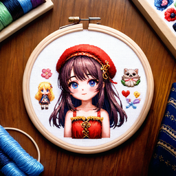 Pixels: Coloring-embroidery by numbers