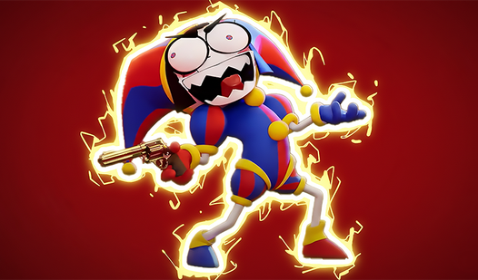 Pomni with a gun in The Amazing Digital Circus