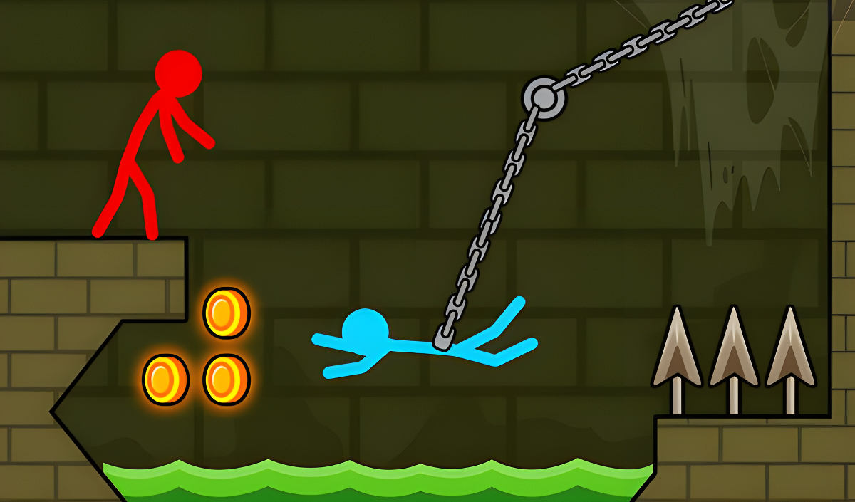 Imagen de portada de Red and Blue Stick: fire and water 2