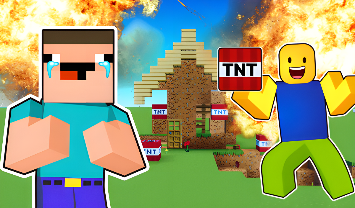 Robbie-Obby Destroys Noob Houses cover art