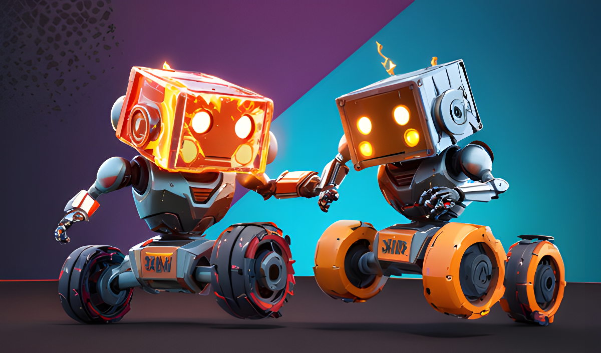 Copertina di Robot battle in the arena