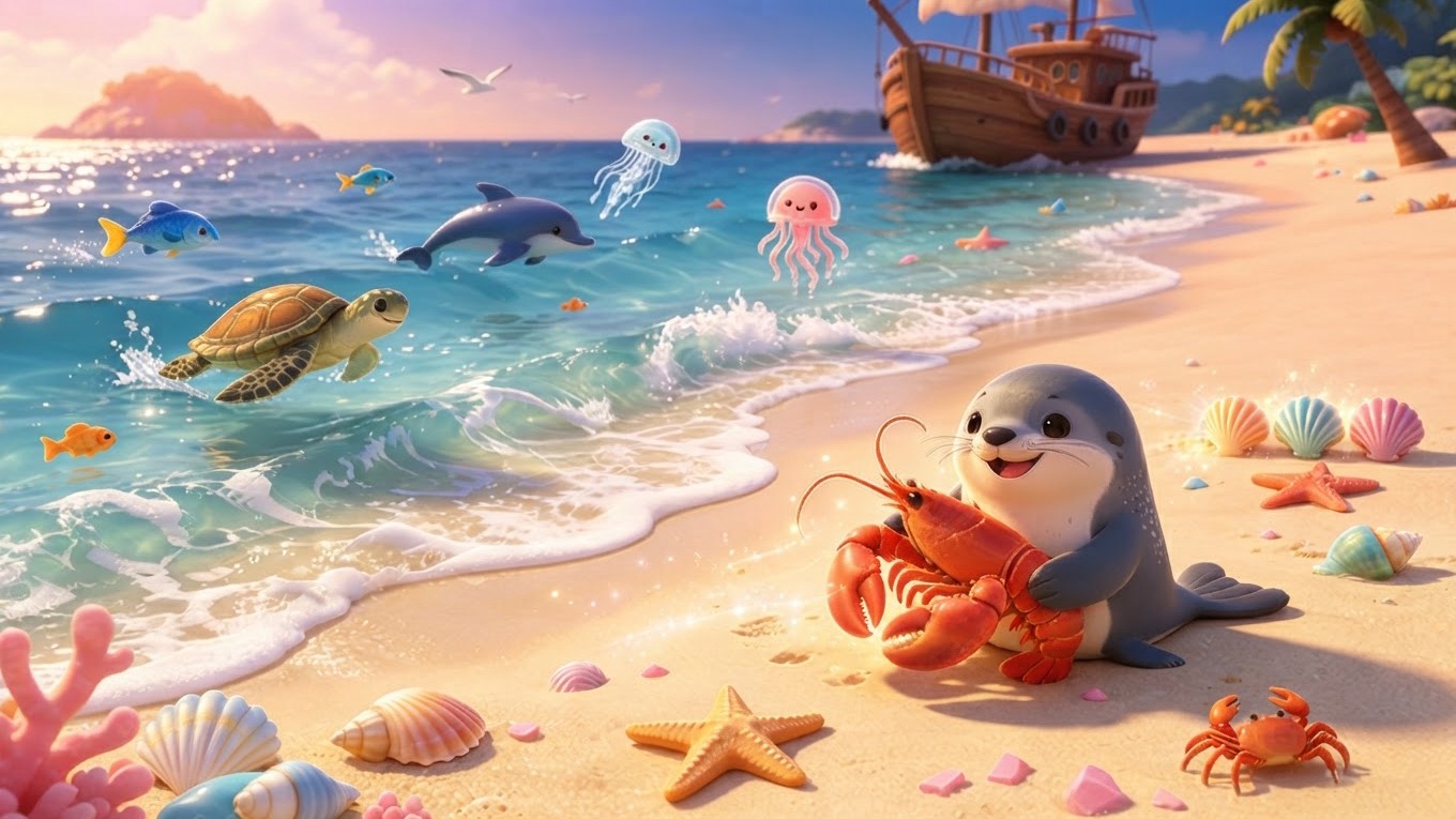 Arte da capa de Seafood Match-3: Beach
