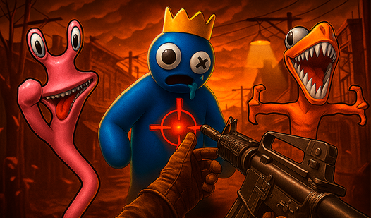Shooter with Rainbow Friends 2. Defeat them!