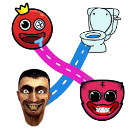 Skibidi Toilet and Huggy Draw a Path