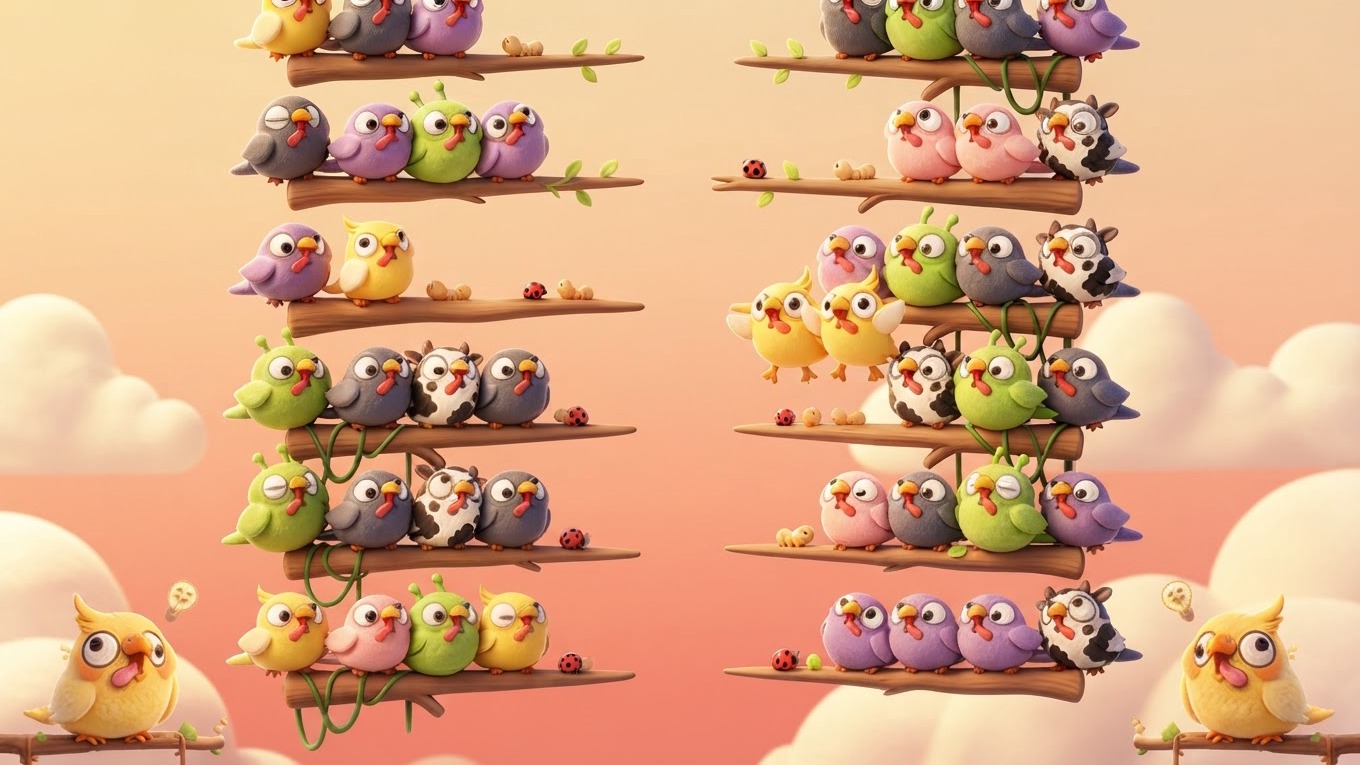 Arte da capa de Sort & Clear: Funny Birds
