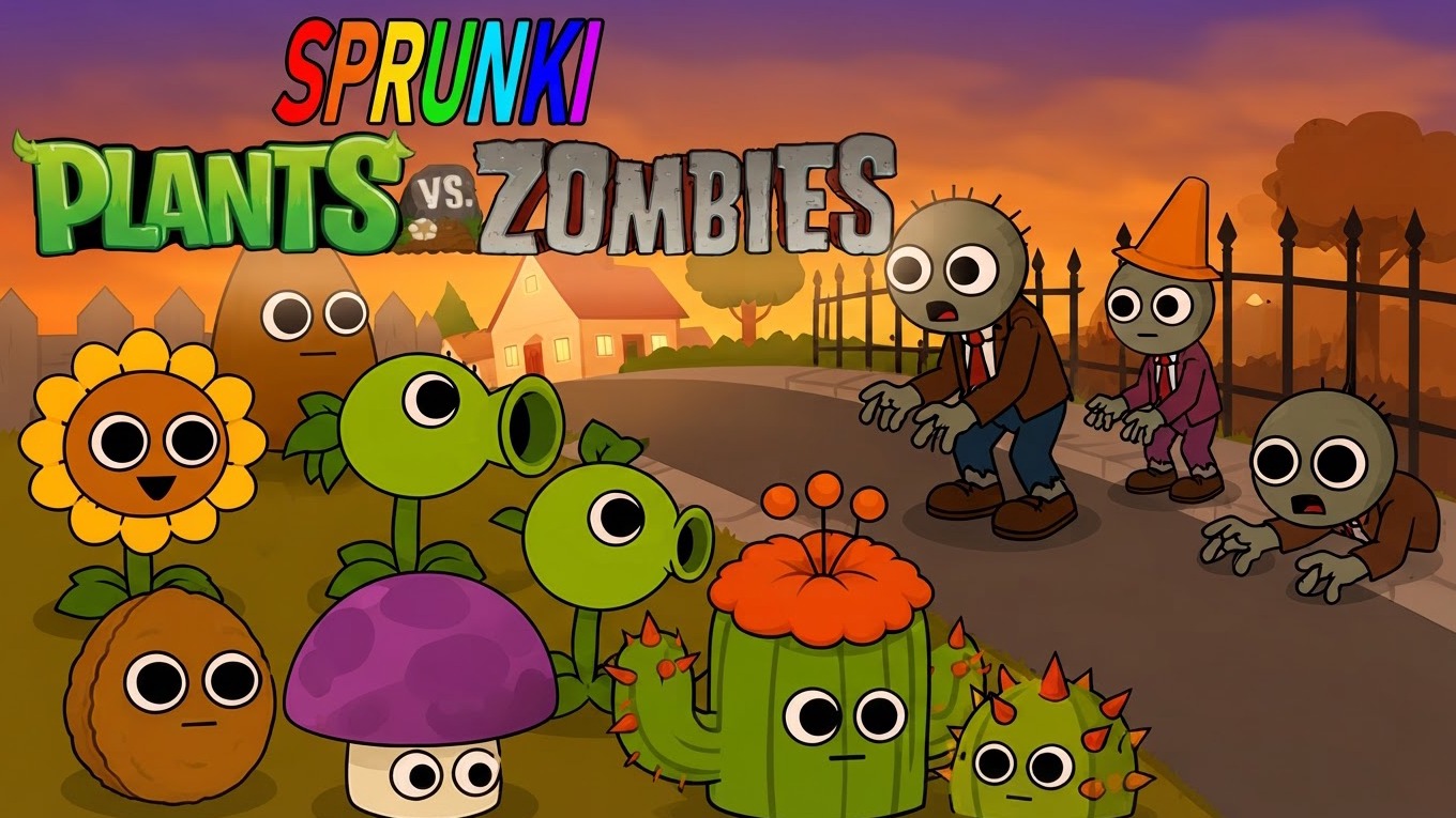 Arte da capa de Sprunki Plants vs. Zombies