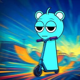 Sprunki and Obby: Scooter racing!