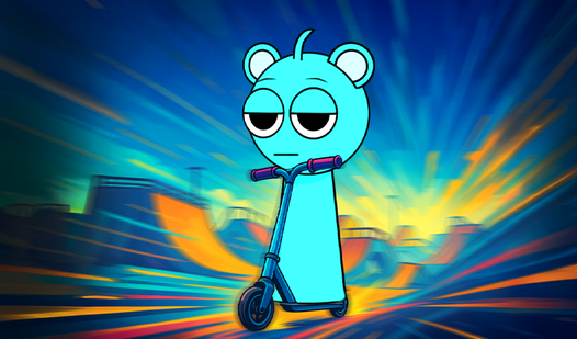 Sprunki and Obby: Scooter racing!