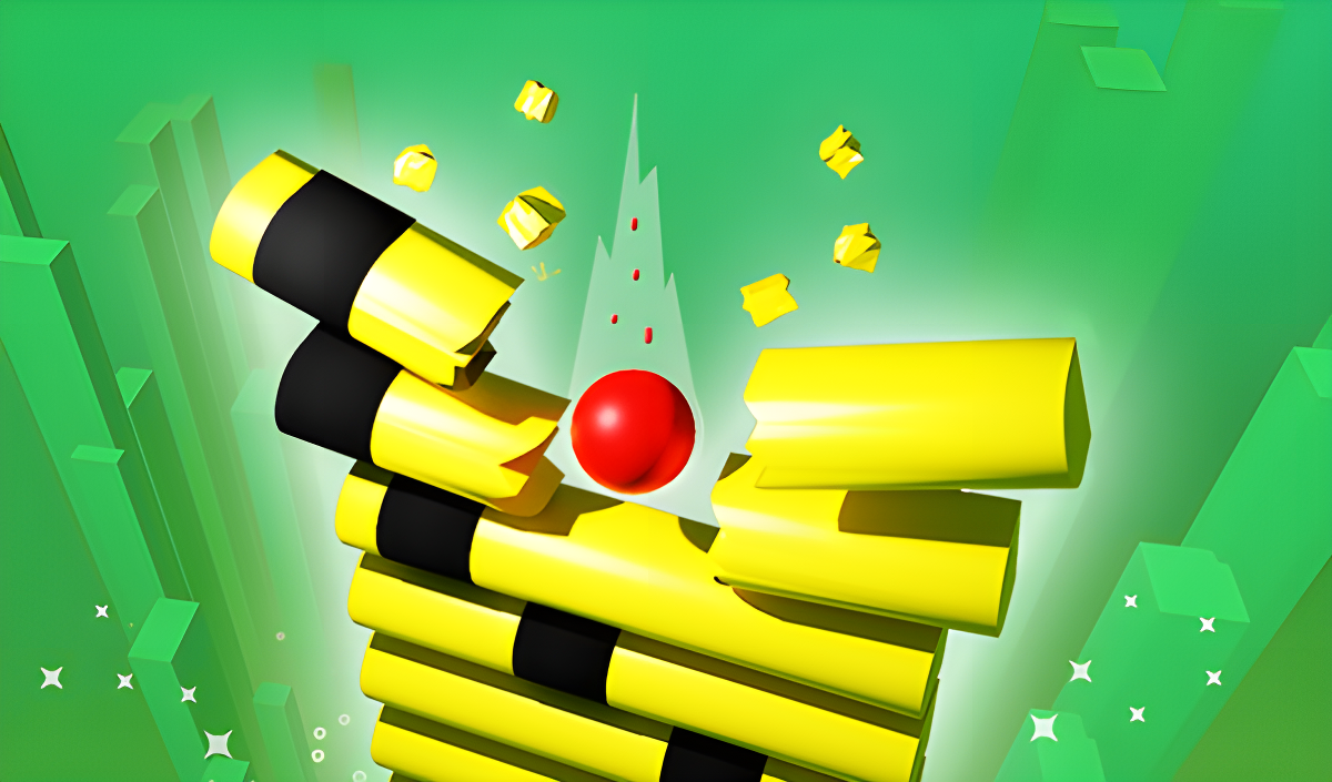 Arte da capa de Stack Ball: Quebrando tijolos coloridos em 3D