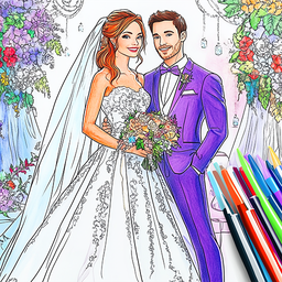 Wedding Coloring Dress Up