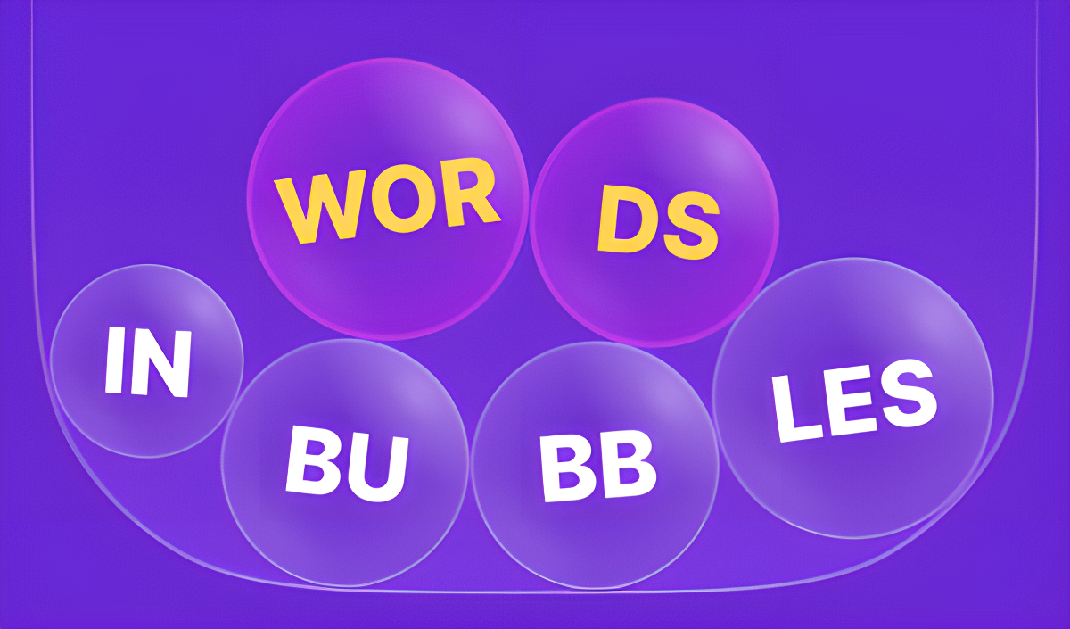 Words in bubbles cover art